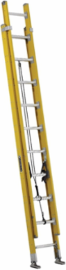 20 Foot Fiberglass Extension Ladder, Type IAA, 375 lb Load Capacity