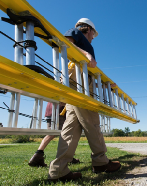 32-Foot Fiberglass Extension Ladder Type IAA 375 lb Load Capacity