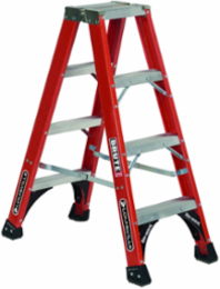 4 Foot Fiberglass Step Ladder, Type IAA, 375 lb Load Capacity, Twin Front