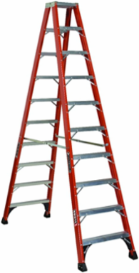 10-Foot Fiberglass Step Ladder, Type IAA, 375 lbs Load Capacity