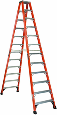 12 Foot Fiberglass Step Ladder, Type IAA, 375 lb Load Capacity
