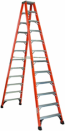 12 Foot Fiberglass Step Ladder, Type IAA, 375 lb Load Capacity