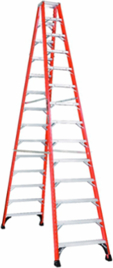 14 Foot Fiberglass Step Ladder, Type IAA, 375 lb Load Capacity