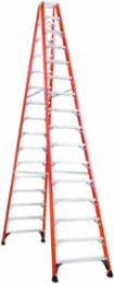 16 Foot Fiberglass Step Ladder, Type IAA, 375 lb Load Capacity