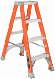 4 ft Fiberglass Twin Front Step Ladder, 300 lbs Load Capacity, Type IA