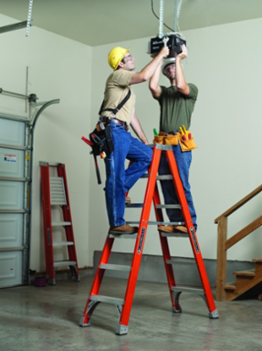 10-Foot Fiberglass Twin Front Step Ladder, Type IA, 300 lb Capacity