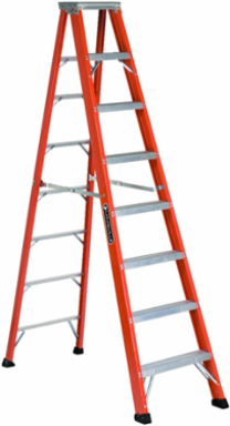 8-Foot Fiberglass Step Ladder, Type IAA, 375 lb Load Capacity