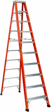 10 Foot Fiberglass Step Ladder, Type IAA, 375 lbs Load Capacity