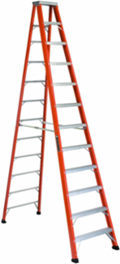12 Foot Fiberglass Step Ladder Type IAA 375 lb Load Capacity