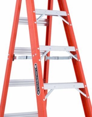 6 Foot Fiberglass Step Ladder Type IAA 375 lbs Load Capacity