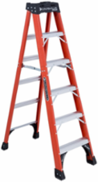 6 Foot Fiberglass Step Ladder Type IAA 375 lbs Load Capacity