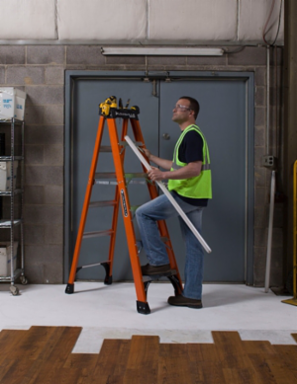 10 Foot Fiberglass Step Ladder, Type IAA, 375 lb Load Capacity