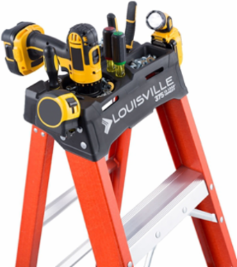 12 Foot Fiberglass Step Ladder, Type IAA, 375 lb Load Capacity