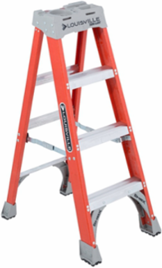 4 Foot Fiberglass Step Ladder, Type IA, 300 lb Load Capacity, Raptor Top