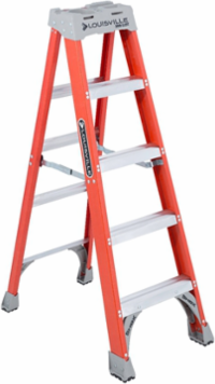 5 Foot Fiberglass Step Ladder, Type IA, 300 lbs Load Capacity