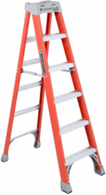 6-Foot Fiberglass Step Ladder, Type IA, 300 lb Load Capacity