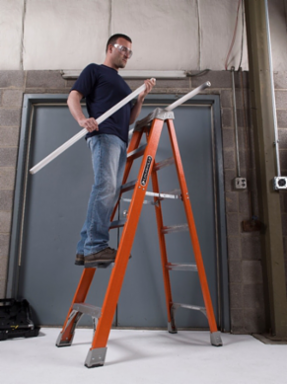 8 Foot Fiberglass Step Ladder, Type IA, 300 Pound Load Capacity
