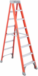8 Foot Fiberglass Step Ladder, Type IA, 300 Pound Load Capacity
