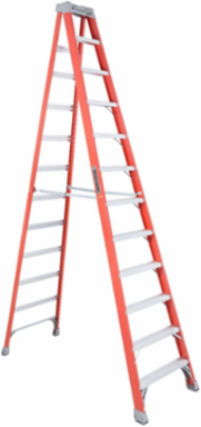 12 Foot Fiberglass Step Ladder, Type IA, 300 lb Load Capacity