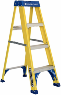 4 Foot Fiberglass Step Ladder, Type I, 250 lbs Load Capacity