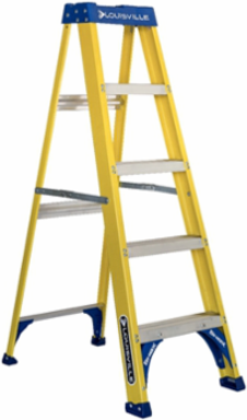 5 Foot Fiberglass Step Ladder Type I 250 lb Load Capacity