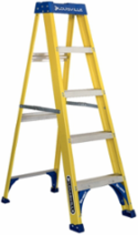 5 Foot Fiberglass Step Ladder Type I 250 lb Load Capacity