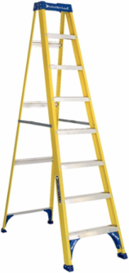 8 Foot Fiberglass Step Ladder, Type I, 250 lbs Load Capacity