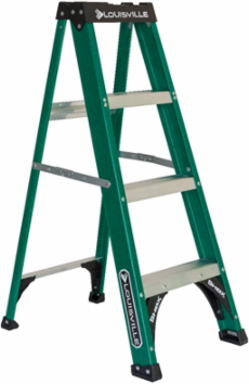 4 Foot Fiberglass Step Ladder, Type II, 225 lbs Load Capacity