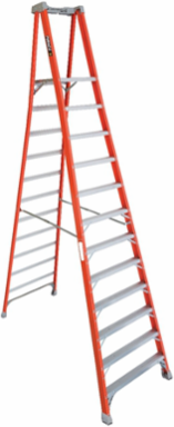 12-Foot Fiberglass Pinnacle Platform Ladder, Type IA, 300 lb Load Capacity
