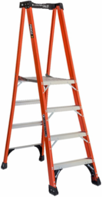 4 Foot Fiberglass Pinnacle Pro Platform Ladder, Type IAA, 375 lbs Load Capacity