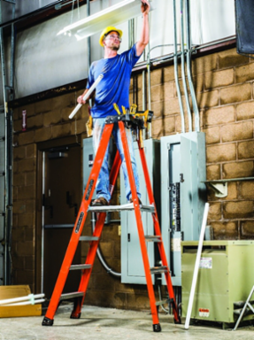 12 Foot Fiberglass Pinnacle Pro Platform Ladder, Type IAA, 375 lbs Load Capacity