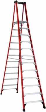 12 Foot Fiberglass Pinnacle Pro Platform Ladder, Type IAA, 375 lbs Load Capacity
