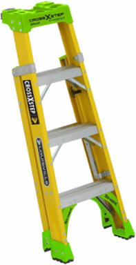 4 Foot Fiberglass Cross-Step Ladder, Type IAA, 375 lbs Load Capacity
