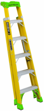 6 Foot Cross-Step Ladder, Type IAA, 375 lb Load Capacity, Fiberglass