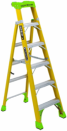 6 Foot Cross-Step Ladder, Type IAA, 375 lb Load Capacity, Fiberglass