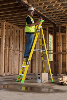 8 Foot Fiberglass Cross-Step Ladder, Type IAA, 375 lb Load Capacity