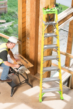 8 Foot Fiberglass Cross-Step Ladder, Type IAA, 375 lb Load Capacity