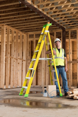8 Foot Fiberglass Cross-Step Ladder, Type IAA, 375 lb Load Capacity