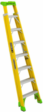 8 Foot Fiberglass Cross-Step Ladder, Type IAA, 375 lb Load Capacity