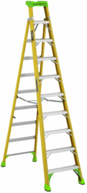 10-Foot Fiberglass Cross-Step Ladder, Type IAA, 375 lbs Load Capacity