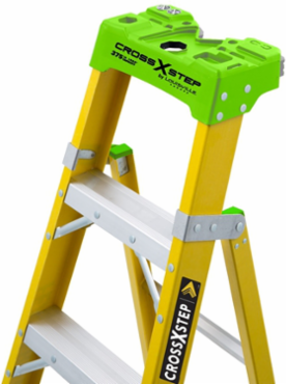 10-Foot Fiberglass Cross-Step Ladder, Type IAA, 375 lbs Load Capacity