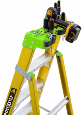 10-Foot Fiberglass Cross-Step Ladder, Type IAA, 375 lbs Load Capacity