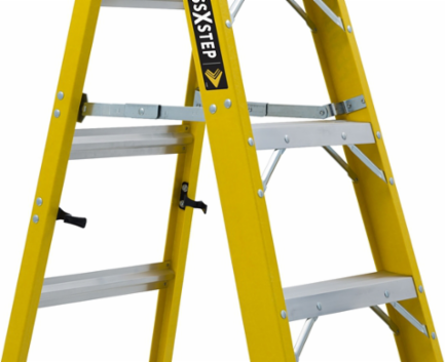 10-Foot Fiberglass Cross-Step Ladder, Type IAA, 375 lbs Load Capacity