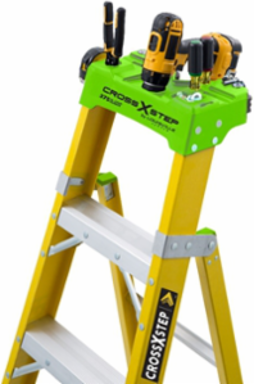 10-Foot Fiberglass Cross-Step Ladder, Type IAA, 375 lbs Load Capacity