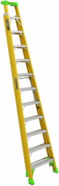 12 Foot Fiberglass Cross-Step Ladder, Type IAA, 375 lb Load Capacity