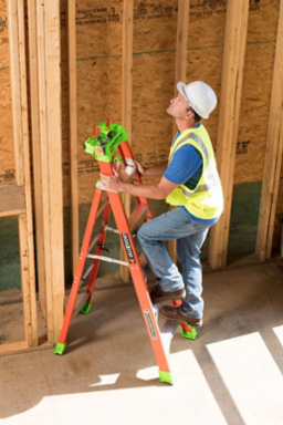 4 Foot Fiberglass Cross Step Ladder Type IA 300 lb Load Capacity