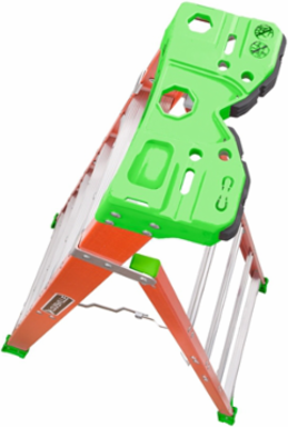 6-Foot Fiberglass Cross-Step Ladder, Type IA, 300 lb Capacity, Pro Top System