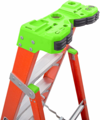 6-Foot Fiberglass Cross-Step Ladder, Type IA, 300 lb Capacity, Pro Top System