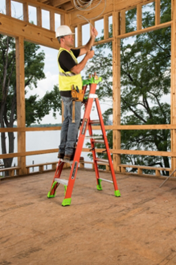 6-Foot Fiberglass Cross-Step Ladder, Type IA, 300 lb Capacity, Pro Top System