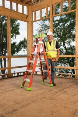 6-Foot Fiberglass Cross-Step Ladder, Type IA, 300 lb Capacity, Pro Top System